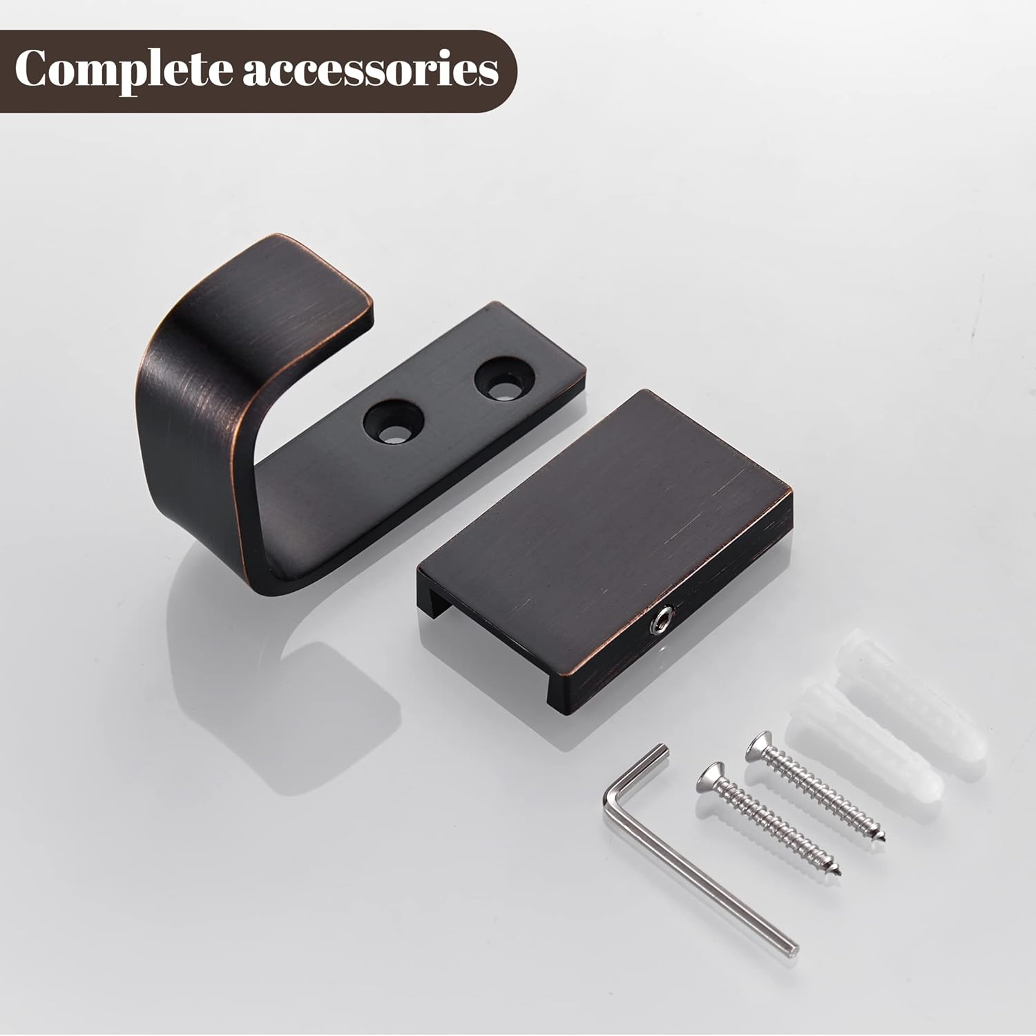 BigBig Home Rust-Resistant Bronze Towel Hooks Oil Rubbed Bathroom Wall-Mounted Space-Saving 4-Pack