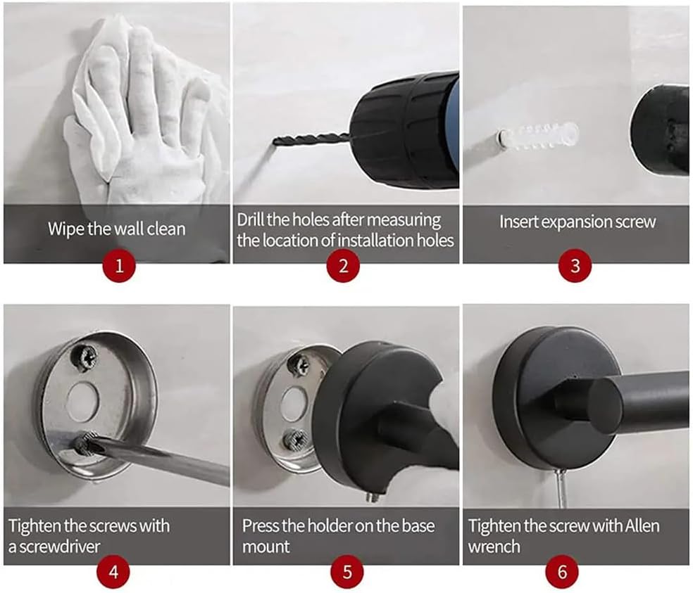 Transform Your Bathroom with Matte Black Towel Bar Holder Set - Durable Space-Saving