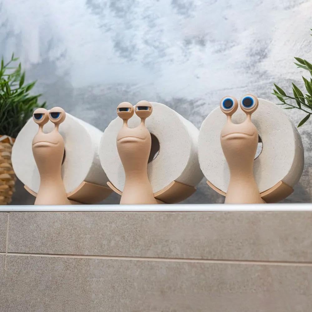 Get creative with Toilet Paper A Funny Sheep-Free Standing Bathroom Holder for Home Decor Snail with Big Eyes 1PCS