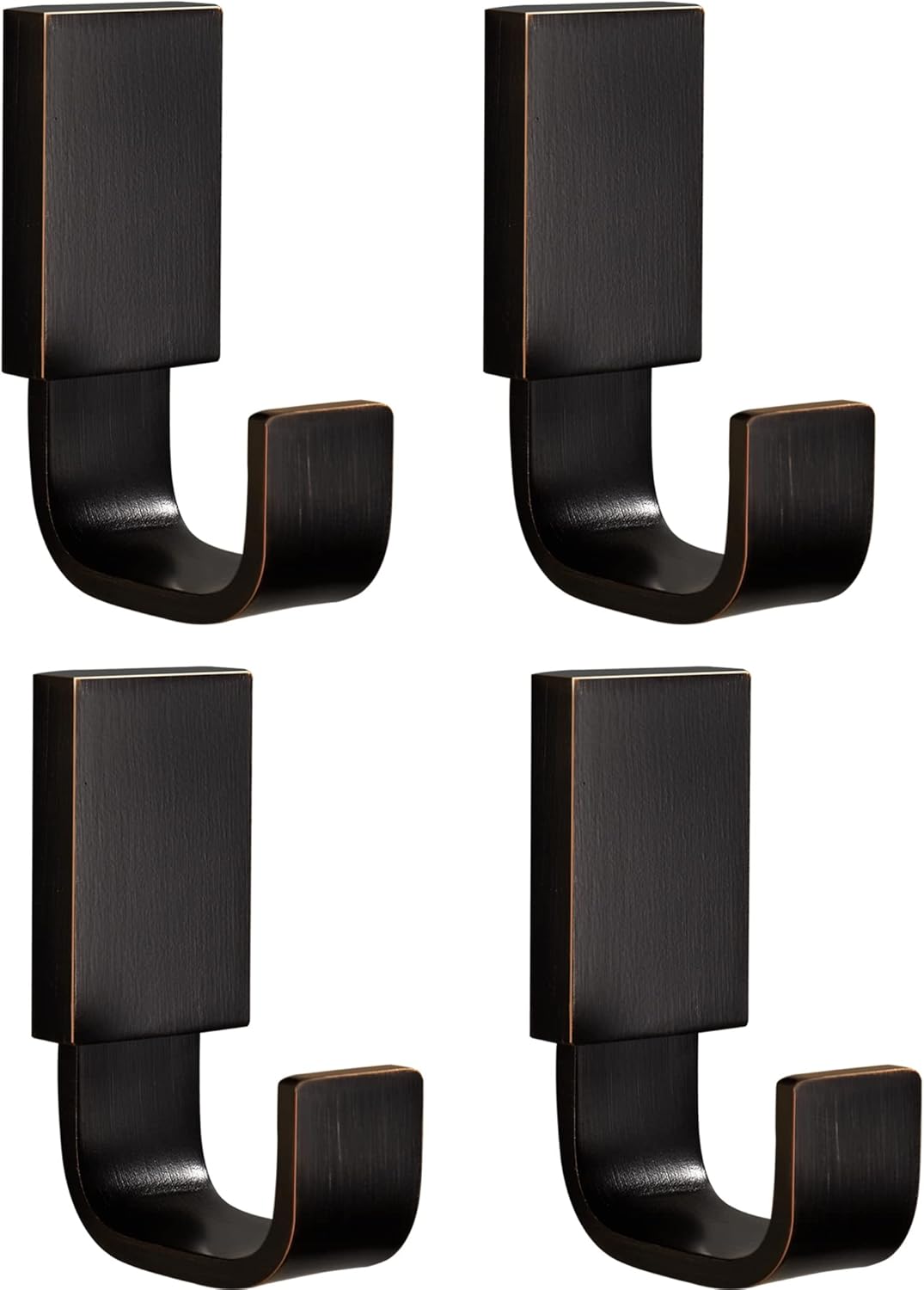 BigBig Home Rust-Resistant Bronze Towel Hooks Oil Rubbed Bathroom Wall-Mounted Space-Saving 4-Pack