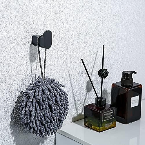 Bathroom Multi-Piece Set Matte Black Towel Toothbrush Holder with Easy Installation