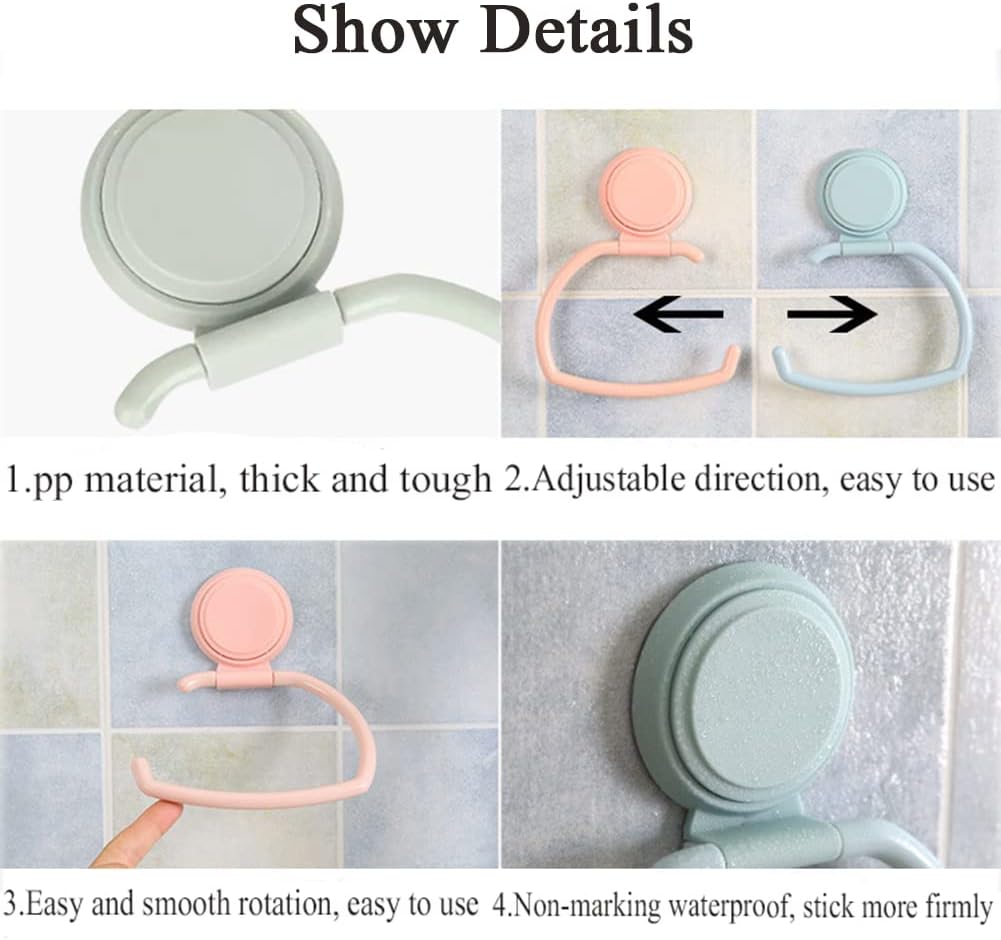 2-Piece Toilet Paper Holder with Suction Cup Wall Mount for Home Kitchen