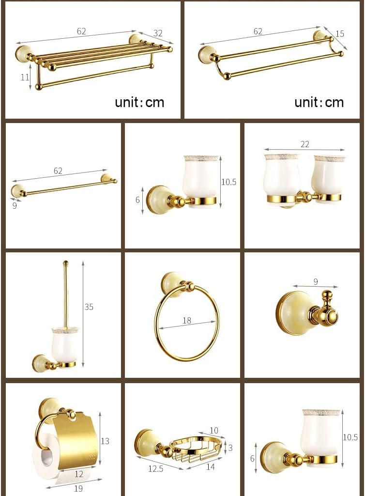 Elegant Bath Towel Bars Set European-Style Golden Bath Accessory for Home