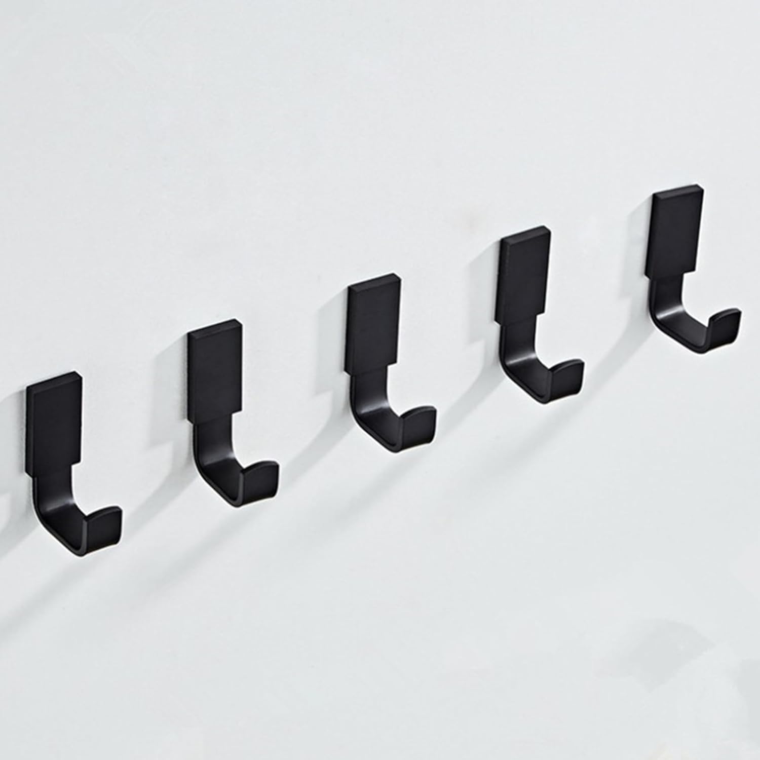 Flybath 5-Piece Coat Hook Brass Robe Towel Hooks Contemporary Style Matte Black Finish