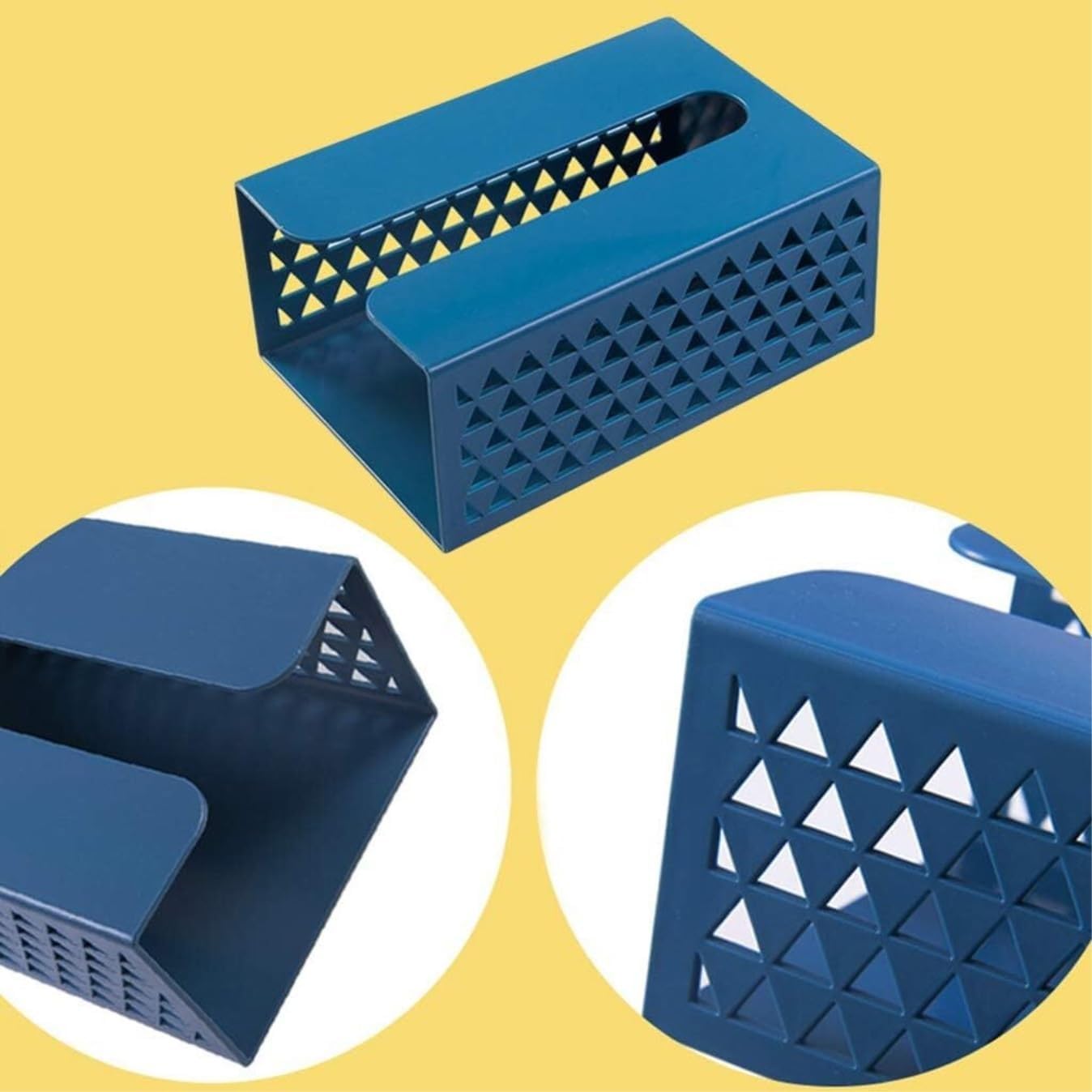 TOWINE Yellow Wall-Mounted Toilet Paper Holder Creative Tissue Box Free Punching Paste Storage Bag