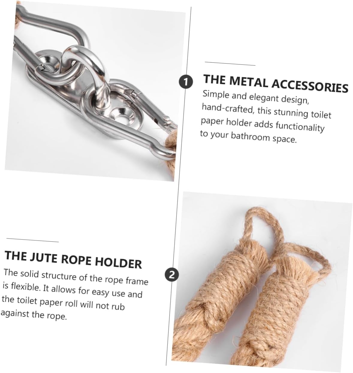 Elegant Handmade Retro Jute Rope Paper Holder for Bathroom Decor