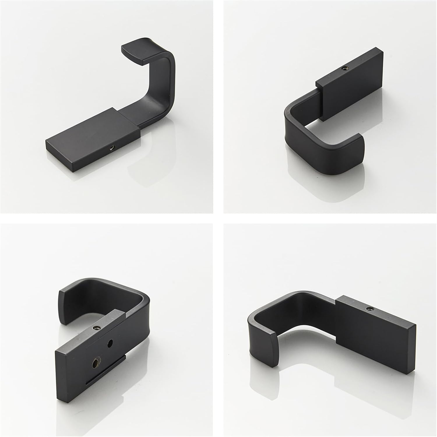 Flybath 5-Piece Coat Hook Brass Robe Towel Hooks Contemporary Style Matte Black Finish