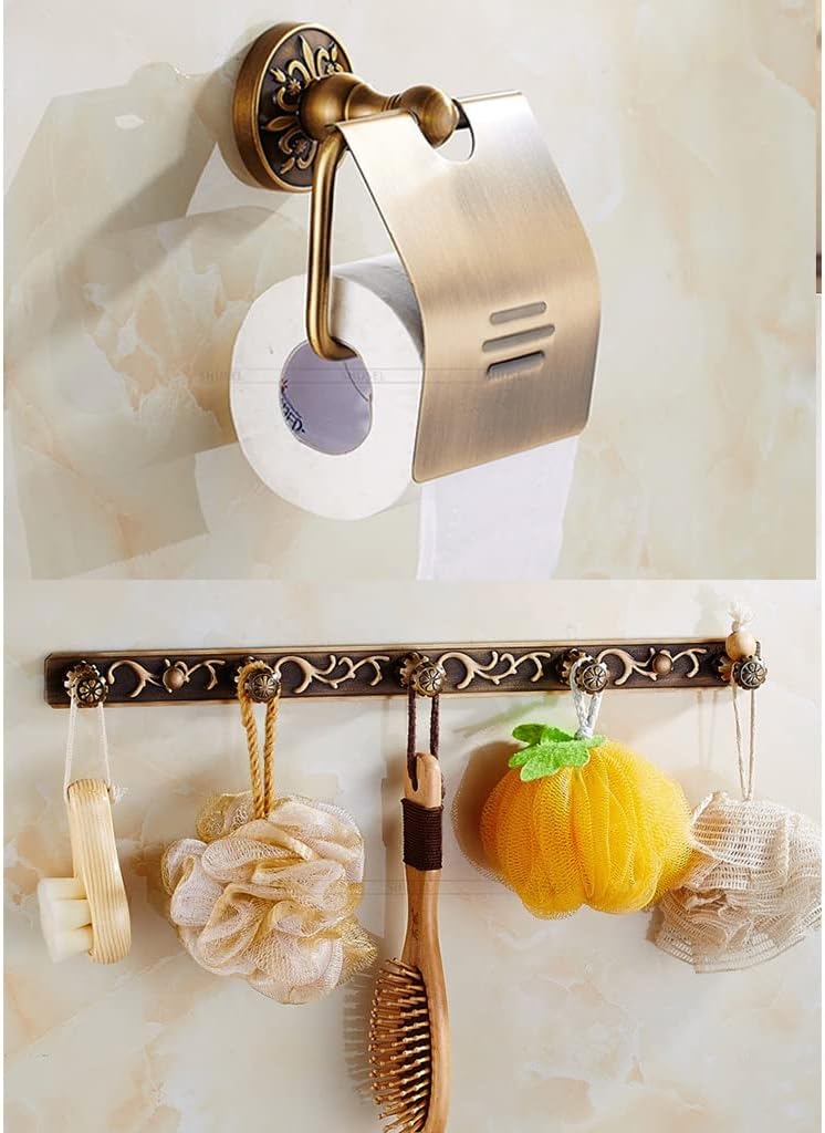 Elegant and Space-Saving Modern Bathroom Accessory Set with Aluminum Antique Towel Bar Rail