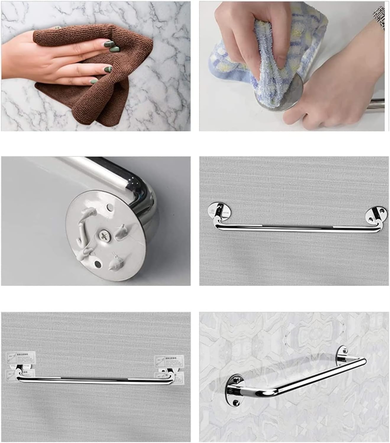 Elegant Adhesive Towel Rail for Bathroom 60cm Colorful Chrysanthemum