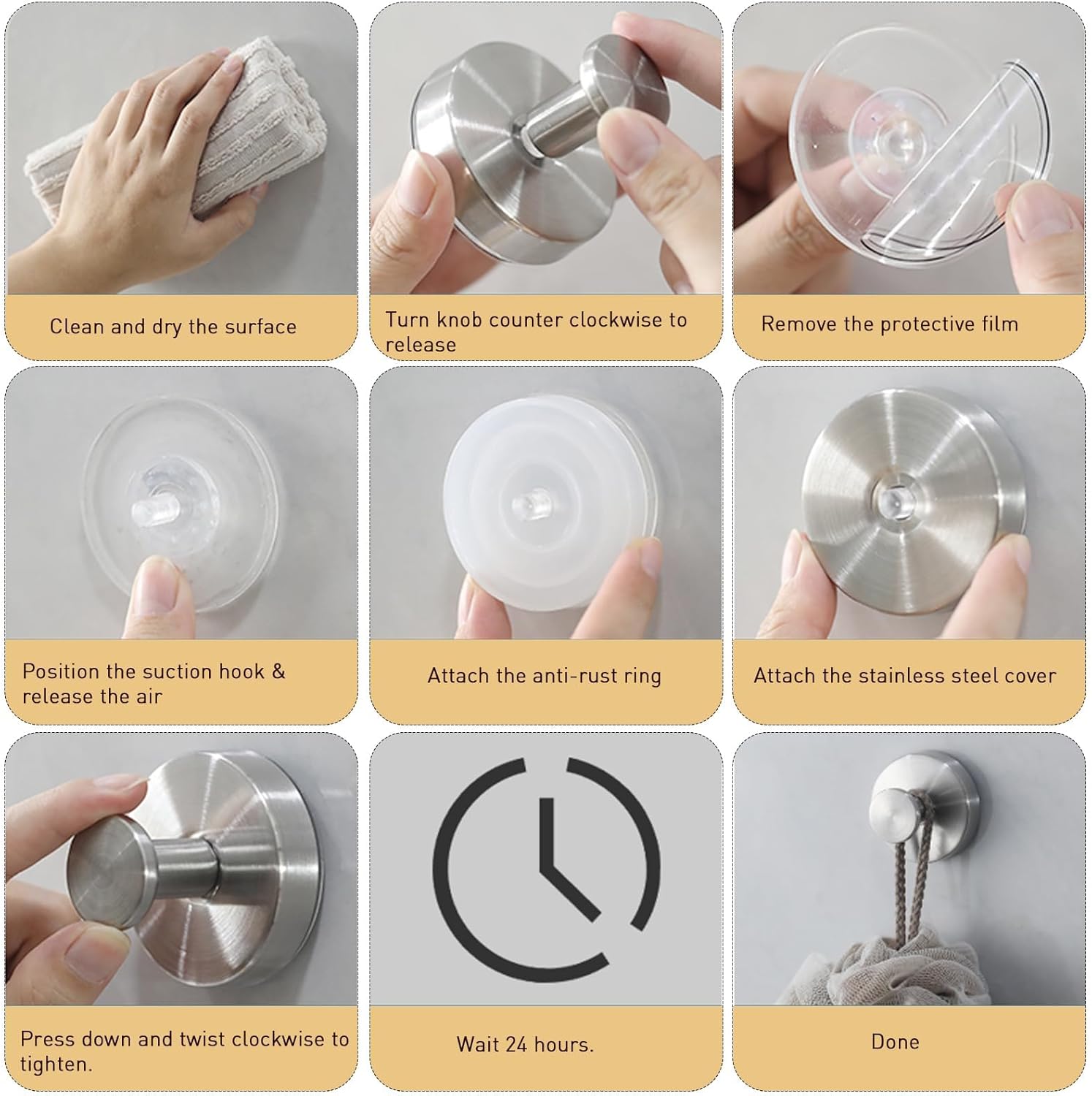 Canareen Suction Cup Hangers for Towels Durable Easy-to-Install Multi-Surface Use