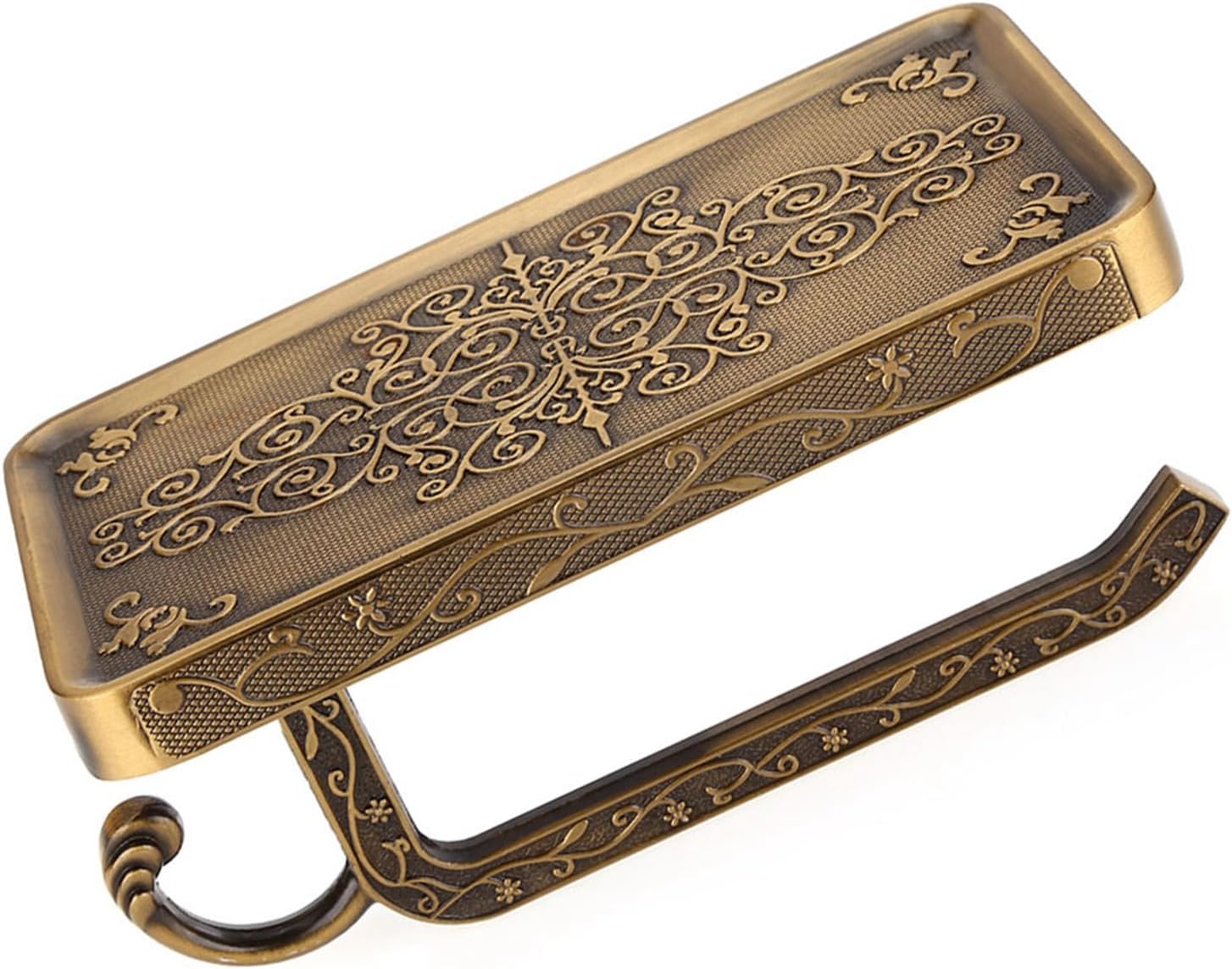 Aramox Wall-Mounted Vintage Brass Toilet Paper Holder Antique Luxury Decor