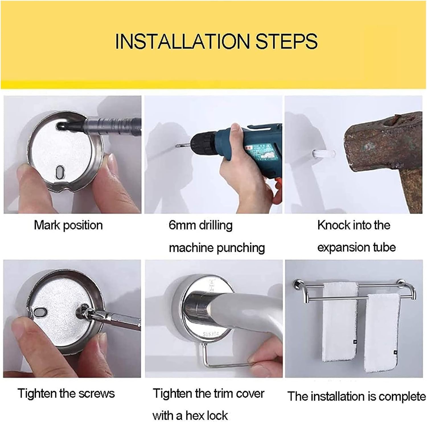 ALDEPO Polished Stainless Steel Towel Rail Bathroom Kitchen Shower Towel Holder Double Bar Design