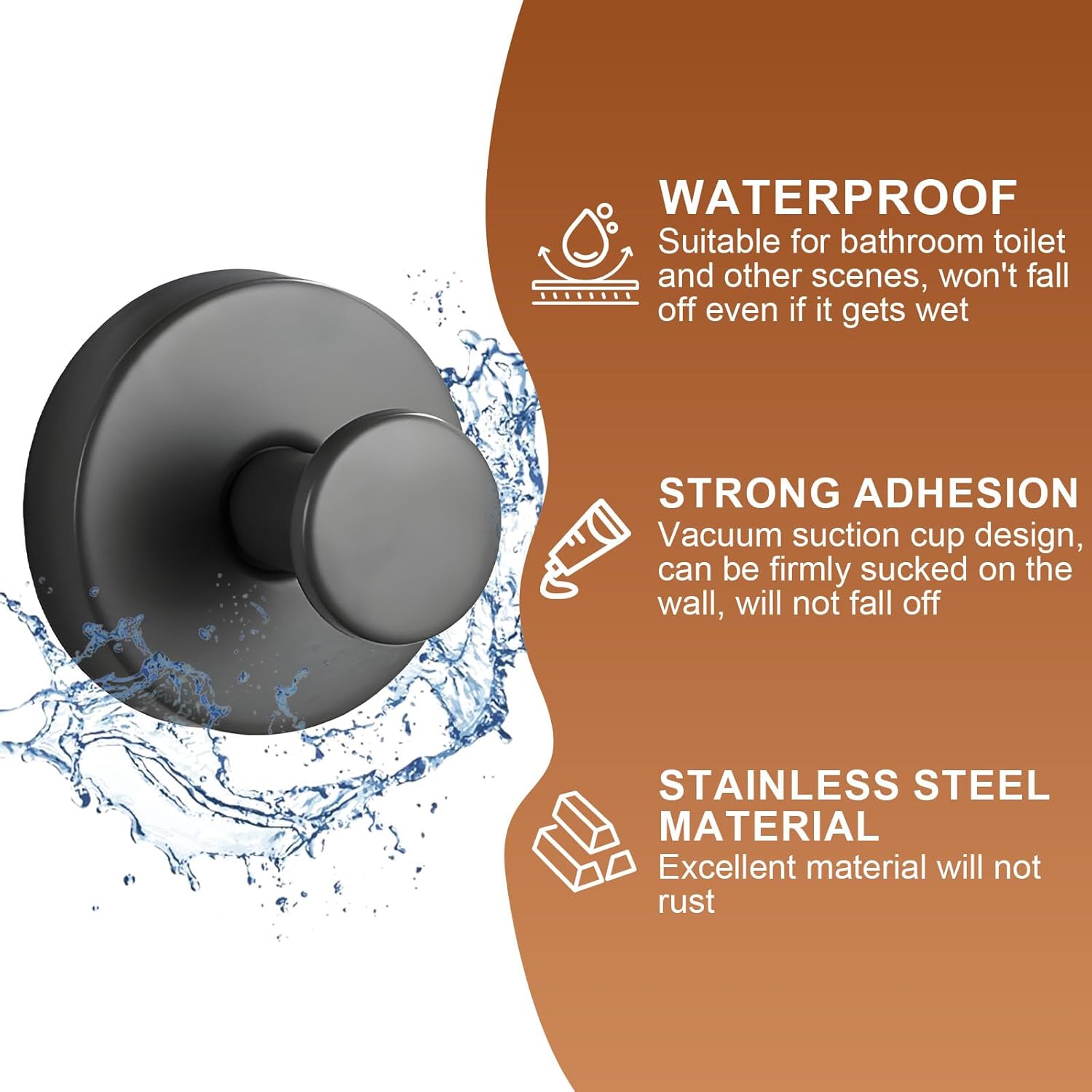 2Pack Suction Cup Towel Hook Set for Bathroom Heavy Duty Compact Design No Drilling Required