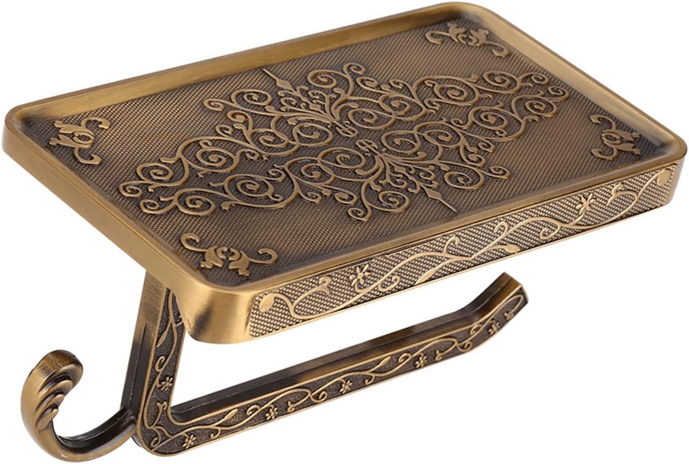 Aramox Wall-Mounted Vintage Brass Toilet Paper Holder Antique Luxury Decor