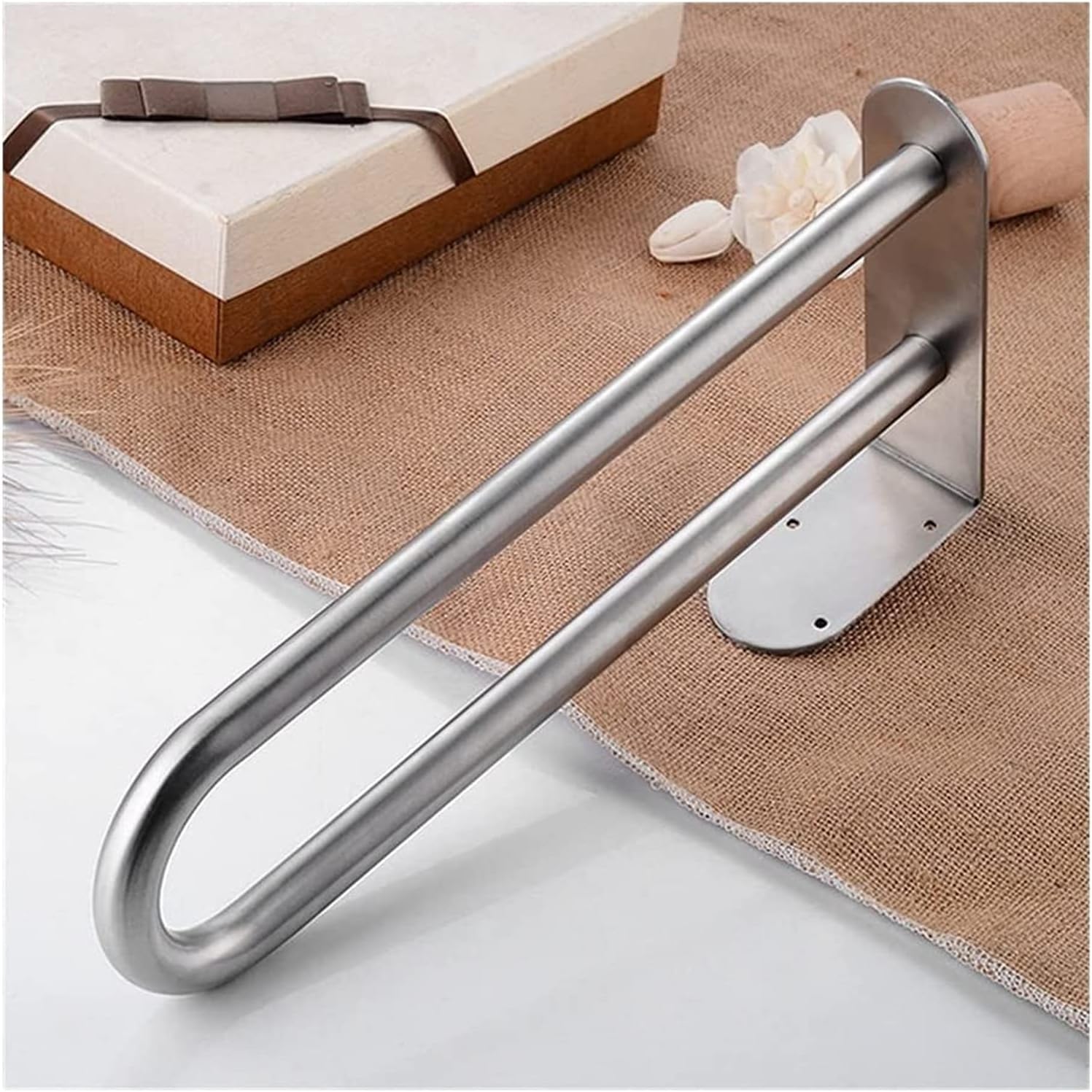 Sturdy Double Towel Holder Stainless Steel Towel Rail for Bathroom Kitchen Bedroom Cabinet wall-Mounted Towel Bar