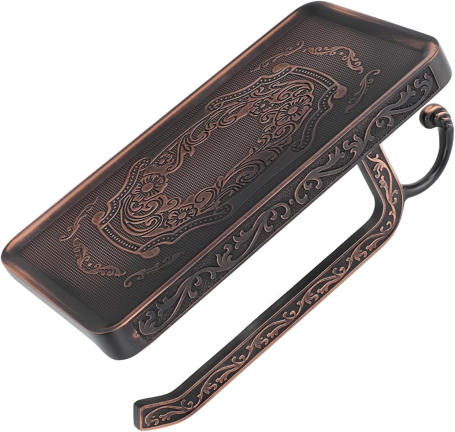 High-Premium Retro Zinc Alloy Toilet Paper Holder for Space-Saving Storage