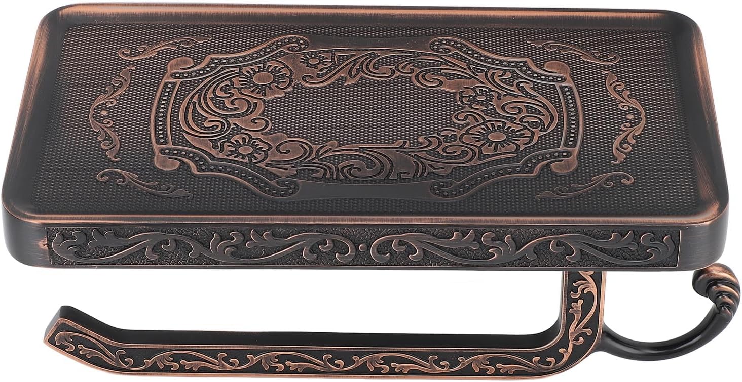 High-Premium Retro Zinc Alloy Toilet Paper Holder for Space-Saving Storage