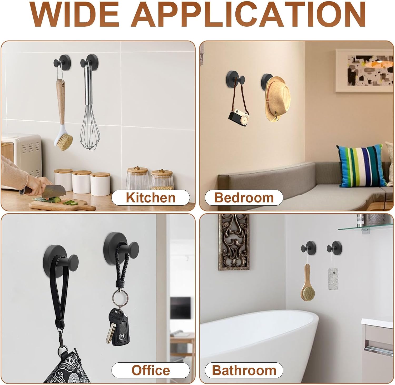 2Pack Suction Cup Towel Hook Set for Bathroom Heavy Duty Compact Design No Drilling Required