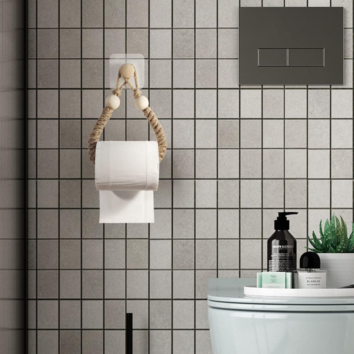 JIARY Vintage Hemp Toilet Roll Holder for Bathroom Decor Use