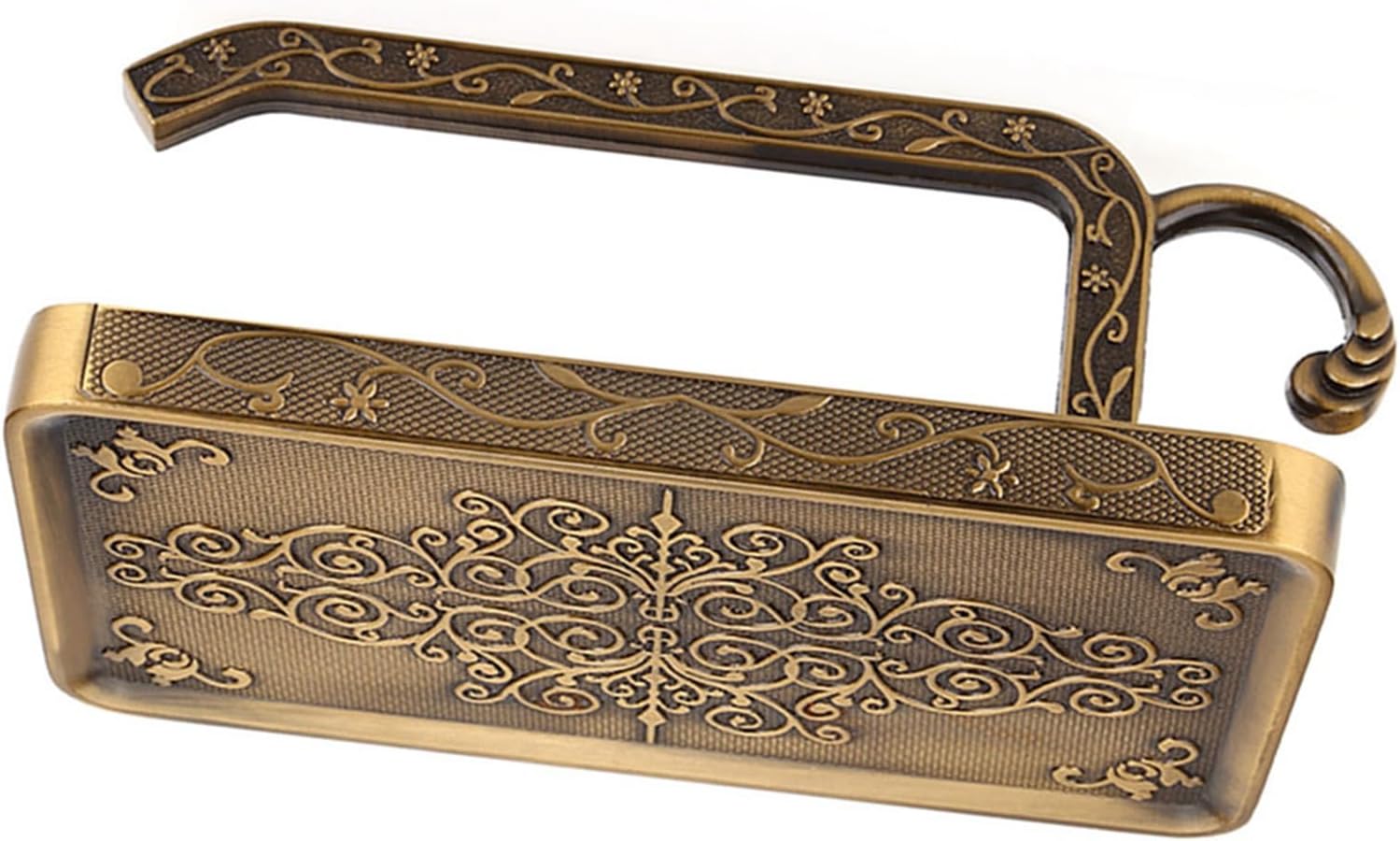 Vintage Antique Brass Toilet Paper Holder with Hook