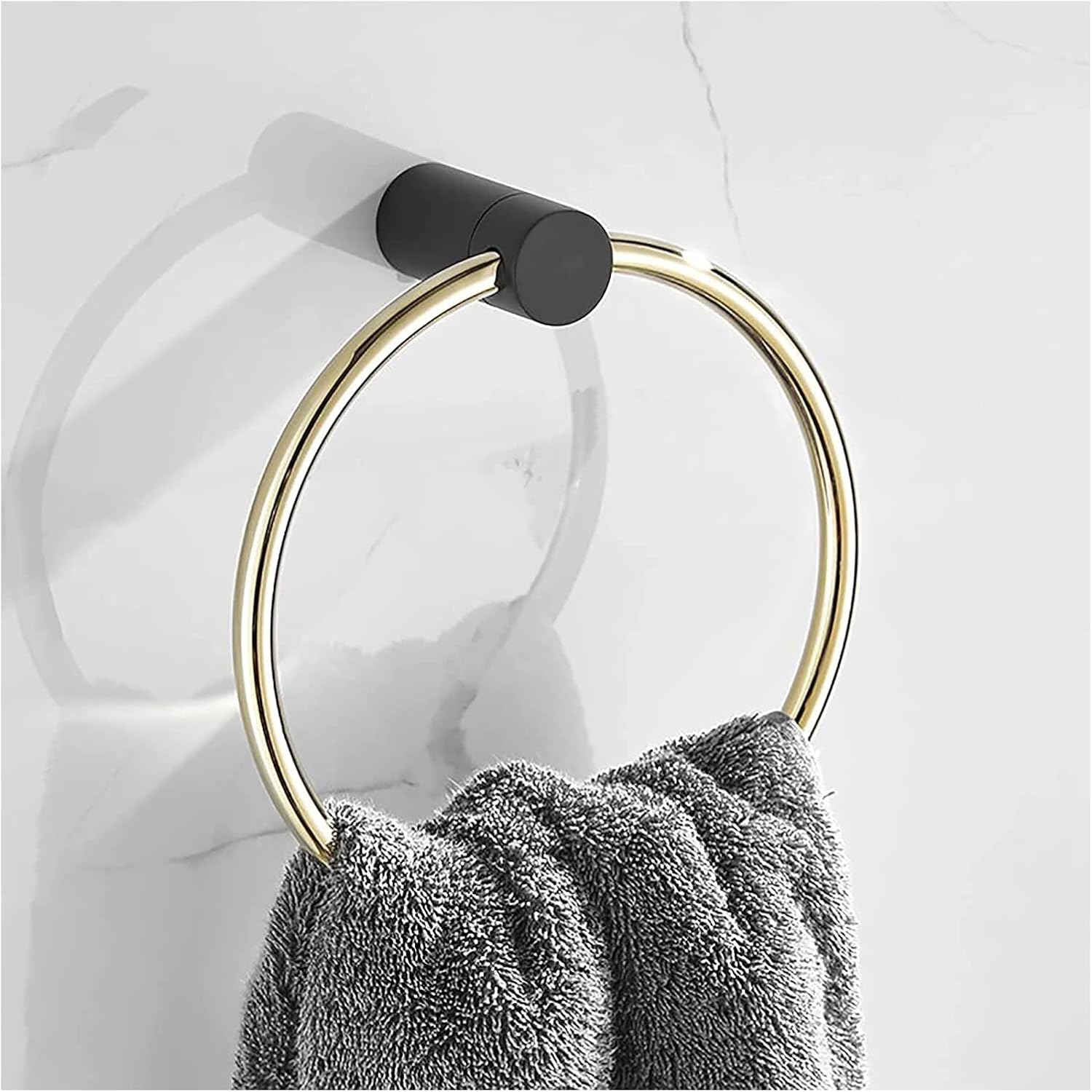 Sturdy Towel Rail Towel Holder for Bathroom with Sleek Round Design Stainless Steel Black Gold Color