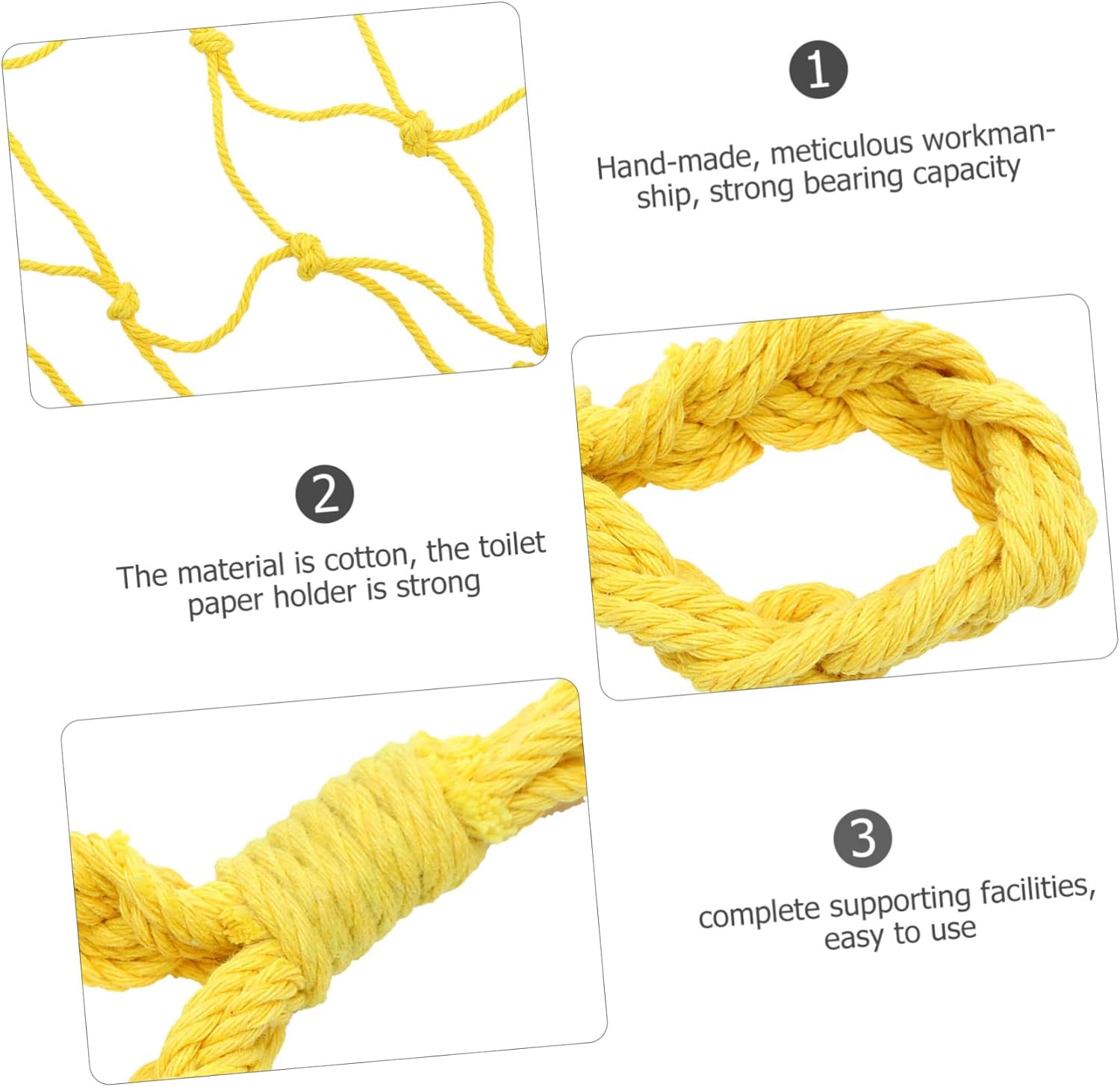 Track Hitter Braided Cotton TP Holder Set for Kitchens Bathrooms 2-Piece Classic Design