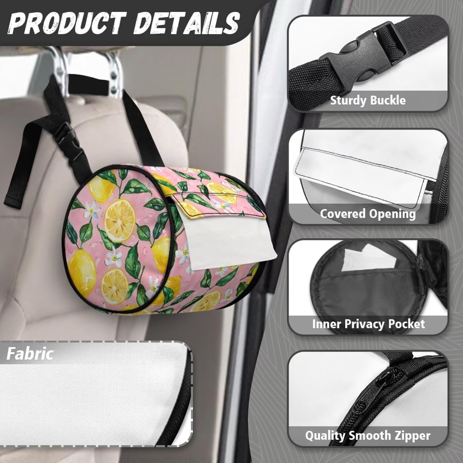 KUIFORTI Lemon Toilet Paper Protector - Portable Toilet Paper Holder for Cats Travel Camping