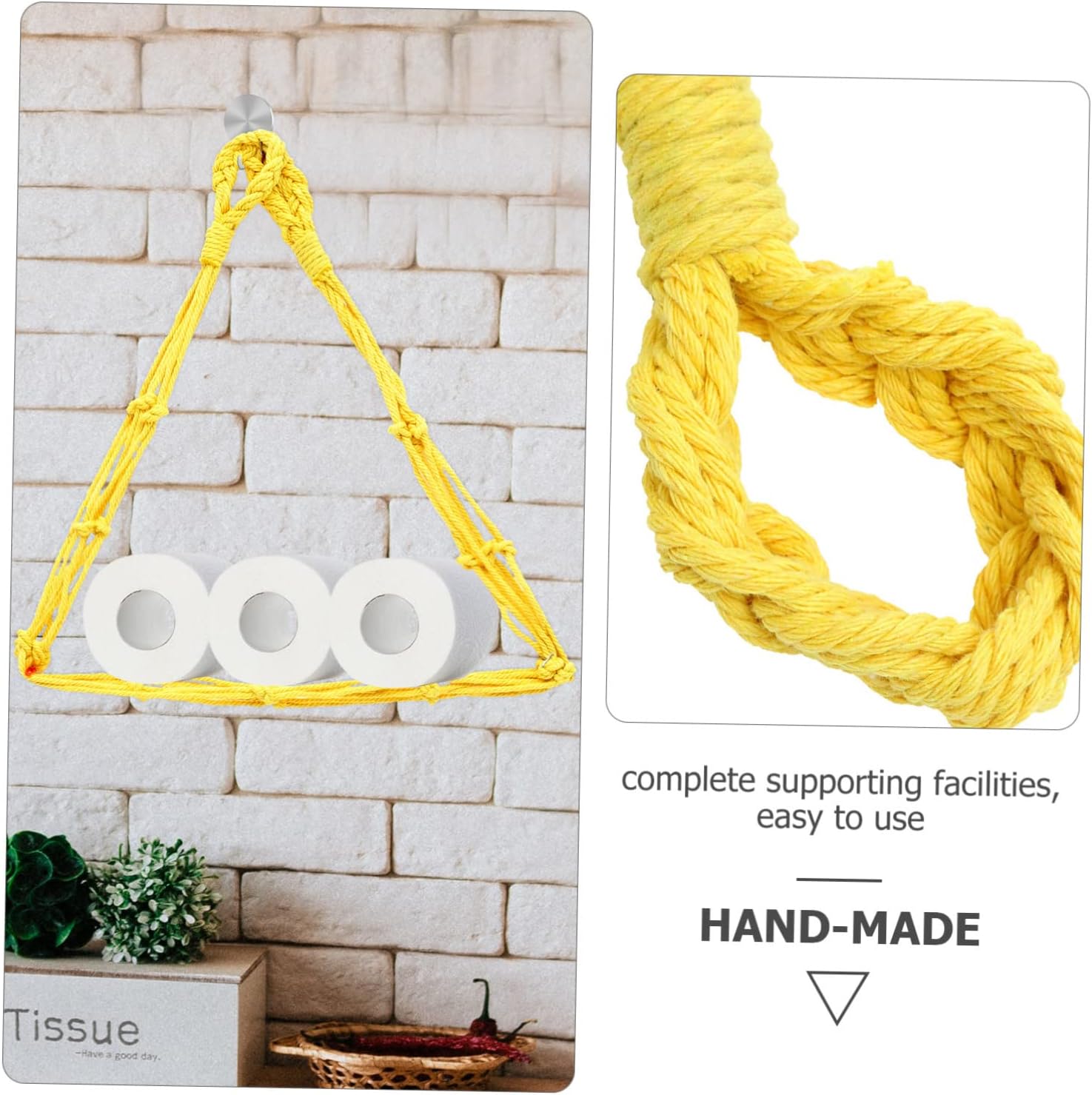 Uonlytech 2pc Toilet Paper Holder Stylish Wall-Mounted Storage for Bathroom Kitchen