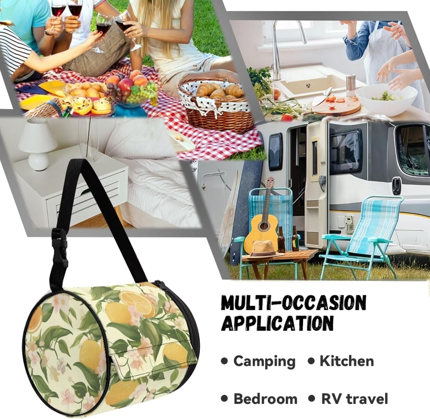 Stylish and Functional Lemon-Print Travel Toilet Paper Holder for Cats and Dogs