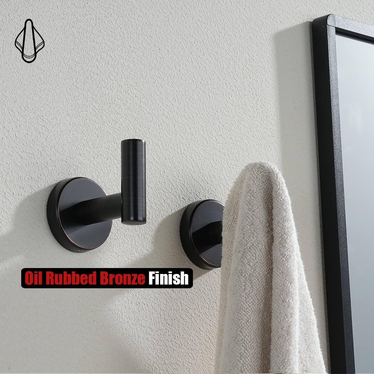 Sturdy 304 Stainless Steel Towel Hook with Oil Rubbed Bronze Finish Pack of 4 for Bathroom Kitchen Garage and More