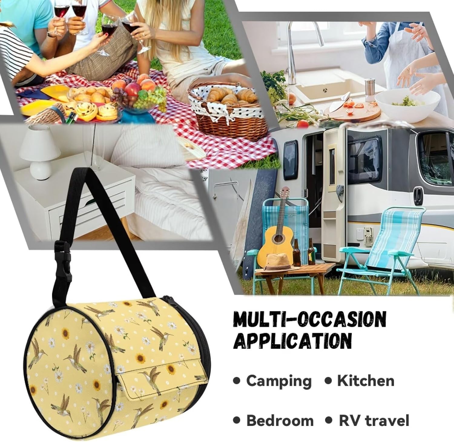 Vibrant Adjustable Hook - Hanging Toilet Paper Organizer for Outdoor Use Vintage Camouflage Design Reusable Durable