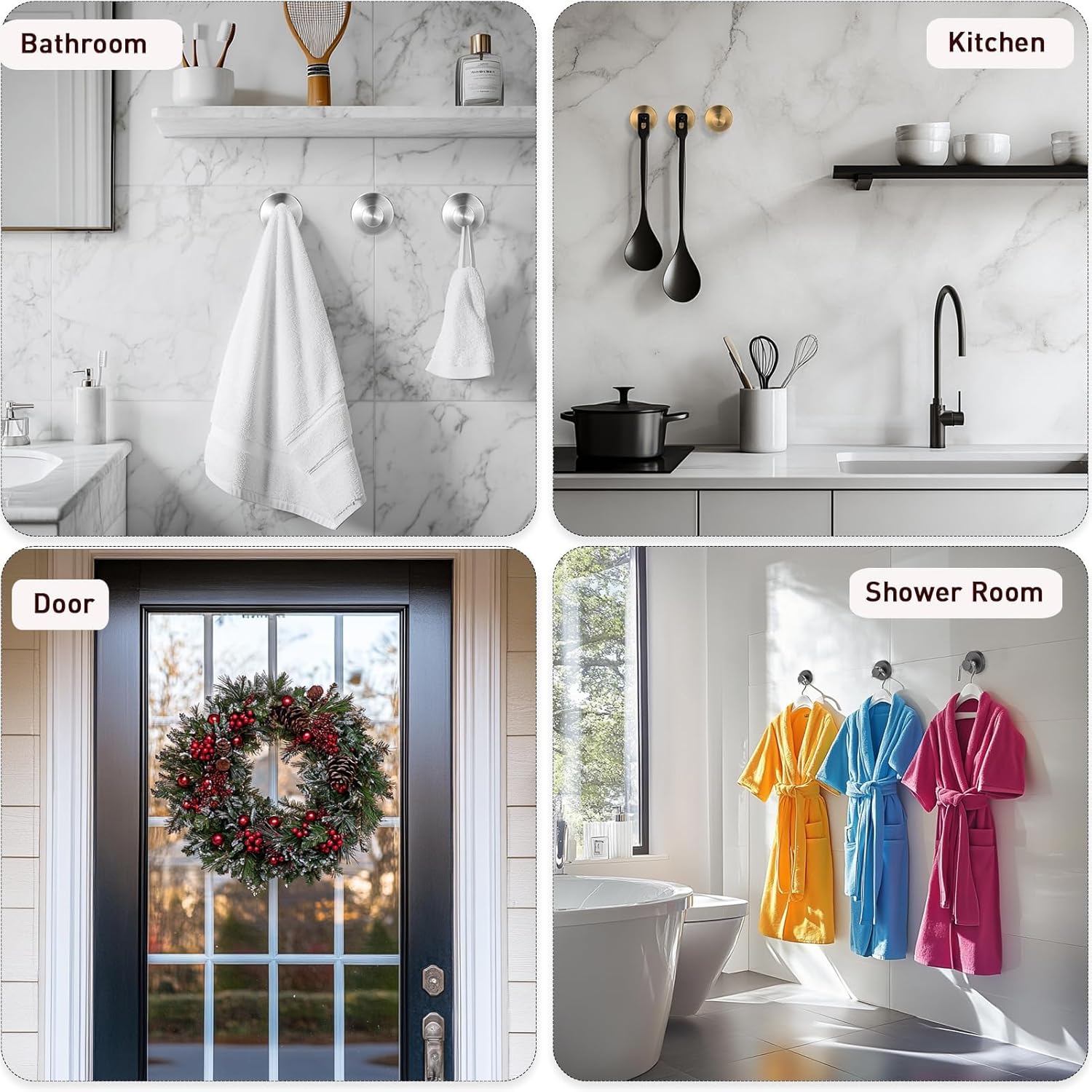 Canareen Suction Cup Hangers for Towels Durable Easy-to-Install Multi-Surface Use